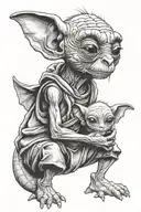 Dobby, Stitch holding tattoo design idea