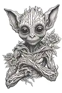 Groot Dobby Stitch holding tattoo design idea
