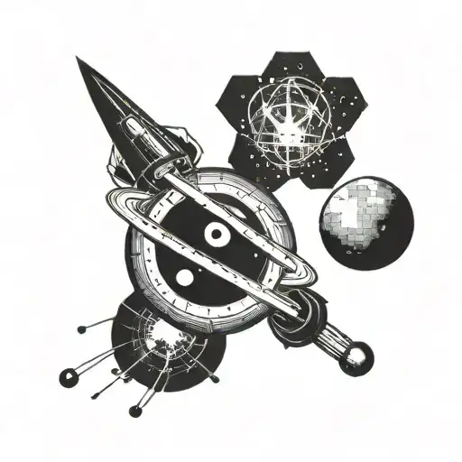 9 inch wide astronomy tattoo with lyrics "I dont belong to this place, nor to this planet, nor to this galazy" tattoo design idea