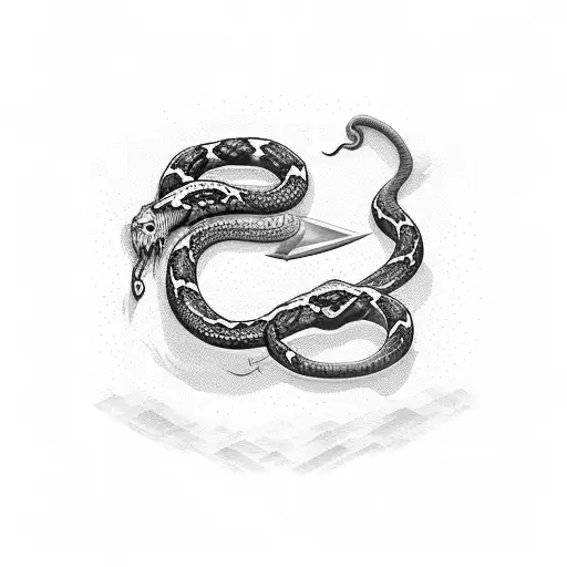 a sword surrounded by a snake tattoo design idea