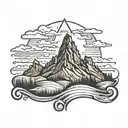 table top mountain range silhouette tattoo design idea