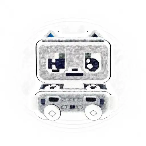 game cube style trinket box with animal crossing icons and tamagotchi tattoo design idea