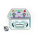 GameCube trinket box with animal crossing icons and tamagotchi tattoo design idea