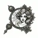 mirror horror girl tattoo design idea