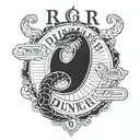 Incorporate the Double R Diner sign with a philosophical symbol like the ouroboros tattoo design idea
