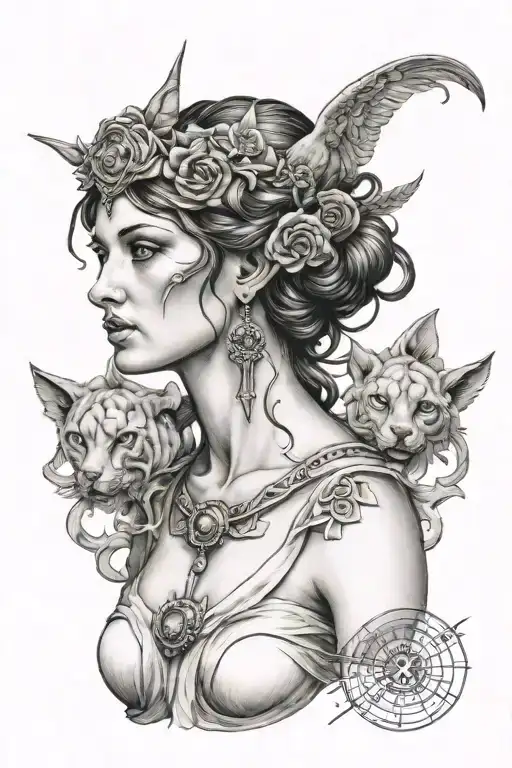 Hecate goddess tattoo design idea