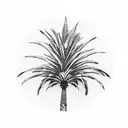 palm tree, mask, vukan tattoo design idea