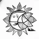 Sun and Moon tattoo design idea