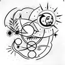 Sun and Moon tattoo design idea