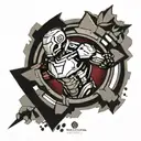 ironman triathlon symbol merged tattoo design idea