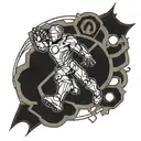 ironman triathlon symbol merged tattoo design idea