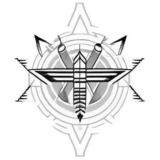 the name IZAAC in the shape of a Native American arrow tattoo design idea