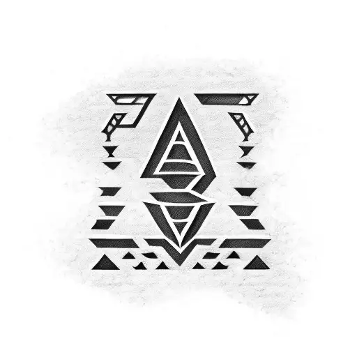 the letters IZAAC in the shape of a Native American arrow tattoo design idea