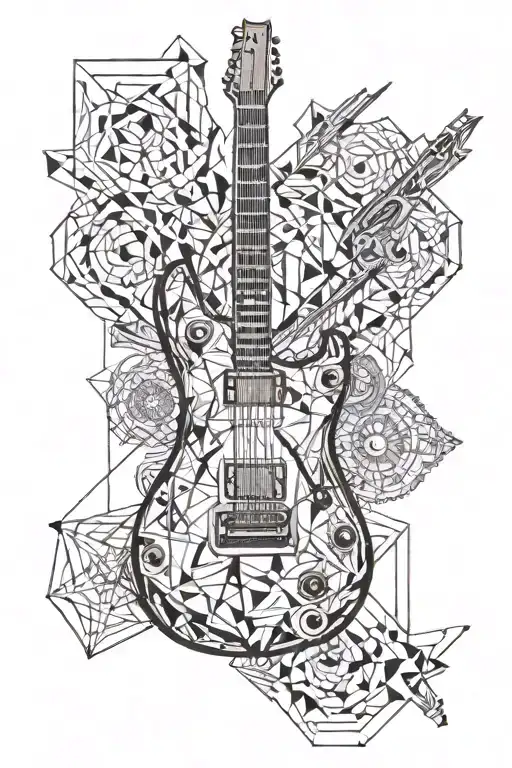 electric guitar tattoo design idea