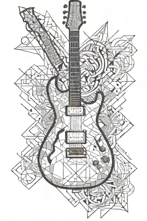 electric guitar tattoo design idea
