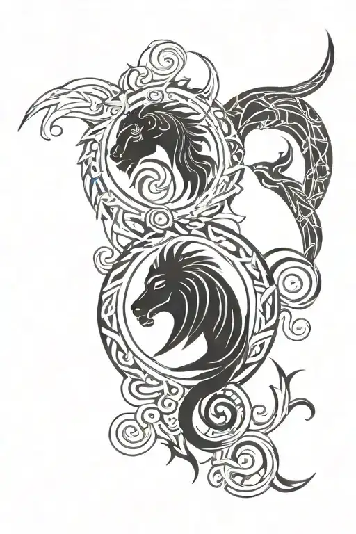 virgo and leo tattoo design idea