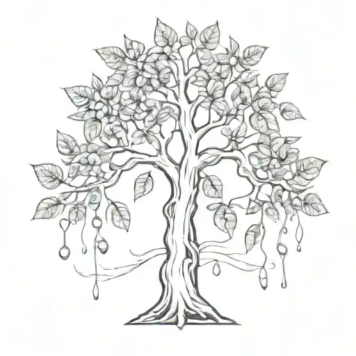 money tree growing tattoo design idea