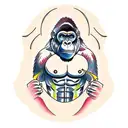 gorilla standing and beating it's chest  tattoo design idea