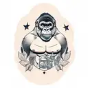 gorilla standing and beating it's chest  tattoo design idea