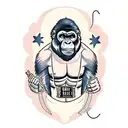 gorilla standing and beating it's chest  tattoo design idea