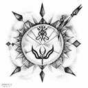 spiritual Scorpio and Sagittarius sisters tattoo design idea