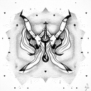 spiritual Scorpio and Sagittarius sisters tattoo design idea