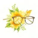 minimialist optician tattoo with flowers on right side of eyeglasses  tattoo design idea