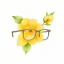 minimialist optician tattoo with flowers on right side of eyeglasses  tattoo design idea