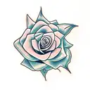 rose with letter H with vines  tattoo design idea