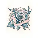 rose with letter H with vines  tattoo design idea