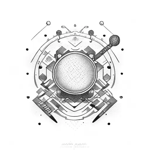 drum and bass red tattoo design idea