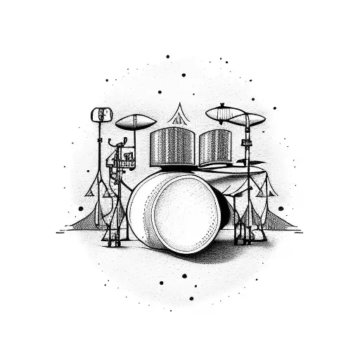 drum and bass script tattoo design idea