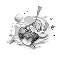 drum and bass script tattoo design idea