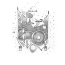 drum and bass script tattoo design idea