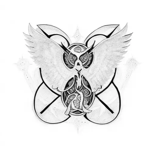 A pectoral tattoo including symbols from TV series supernatural tattoo design idea
