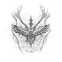 A pectoral tattoo including symbols from TV series supernatural tattoo design idea