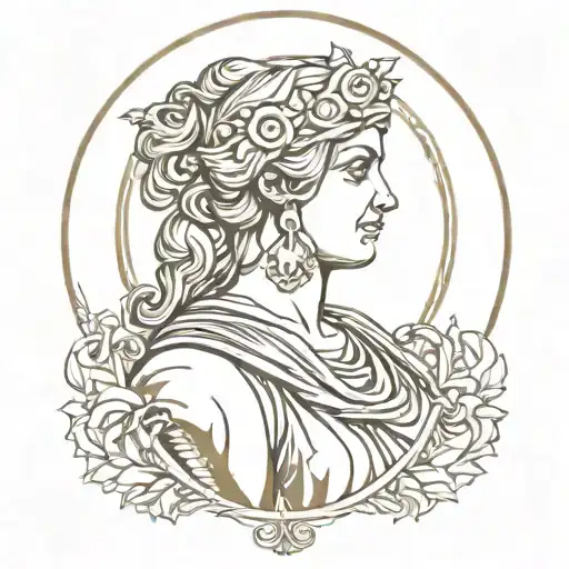 athena greek goddess and seal   tattoo design idea