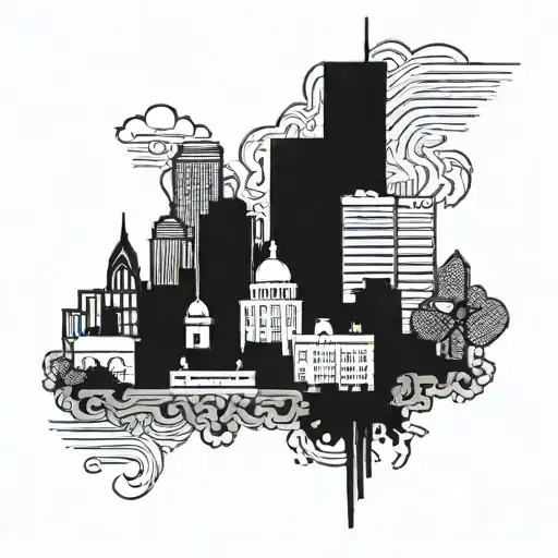 downtown Kansas City skyline tattoo design idea