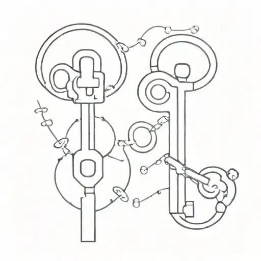key and lock  tattoo design idea