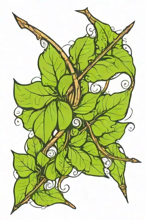 vine bow and arrow tattoo design idea