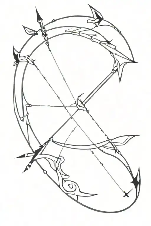 bow and arrow design tattoo design idea