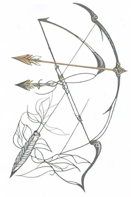 bow with arrow weapon tattoo design idea