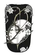 vine bow and arrow tattoo design idea