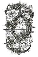 vine bow and arrow tattoo design idea