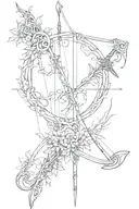 elven bow and arrow tattoo design idea