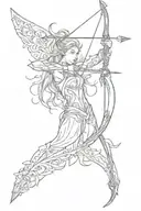 elven bow and arrow tattoo design idea