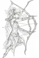elven bow and arrow tattoo design idea