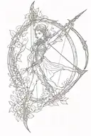 elven bow and arrow tattoo design idea