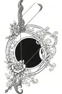 vine recurve bow with arrow design tattoo design idea