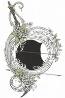 vine recurve bow with arrow design tattoo design idea